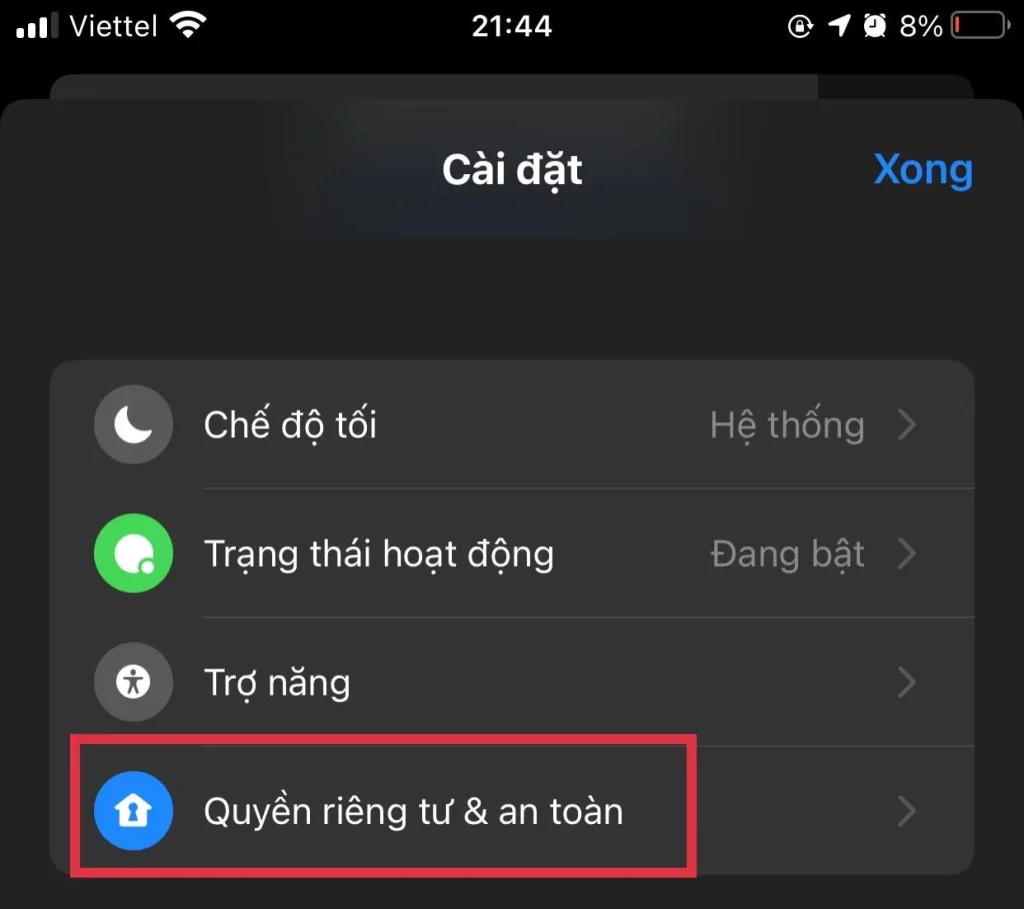 Quản lý quyền riêng tư (Privacy)